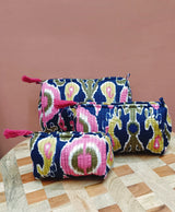 Set of 3 cosmetic bag/pouches with waterproof lining