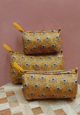 Set of 3 cosmetic bag/pouches with waterproof lining