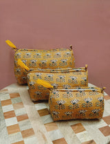 Set of 3 cosmetic bag/pouches with waterproof lining