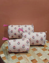 Set of 3 cosmetic bag/pouches with waterproof lining