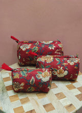 Set of 3 cosmetic bag/pouches with waterproof lining