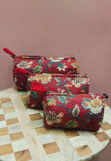 Set of 3 cosmetic bag/pouches with waterproof lining