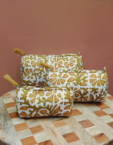 Set of 3 cosmetic bag/pouches with waterproof lining