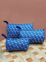 Set of 3 cosmetic bag/pouches with waterproof lining