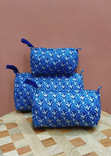 Set of 3 cosmetic bag/pouches with waterproof lining