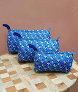 Set of 3 cosmetic bag/pouches with waterproof lining