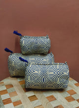 Set of 3 cosmetic bag/pouches with waterproof lining