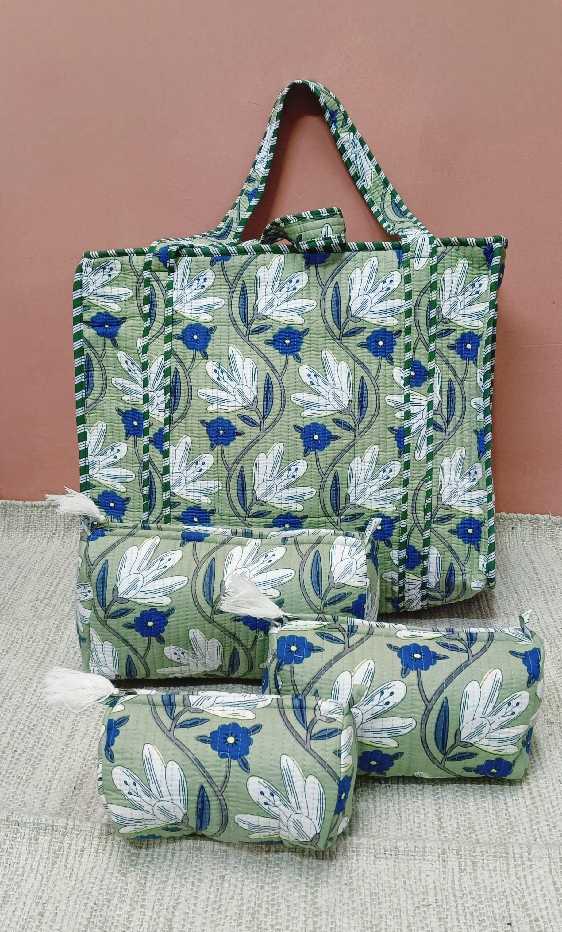 Cotton Tote Bag with Zip & Pouch Combo