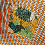 Handblock Printed Quilted Tote Bag without zip/button 17x18x 6 inches