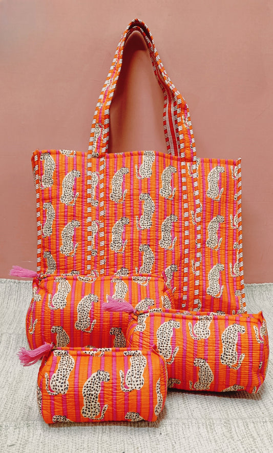 Tote Bag with set of 3 Pouches