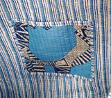 Handblock Printed Quilted Tote Bag with concealed zip ( 17x18x 6 inches)