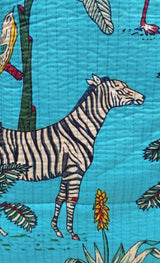 Handblock Printed Quilted Tote Bag with concealed zip ( 17x18x 6 inches)