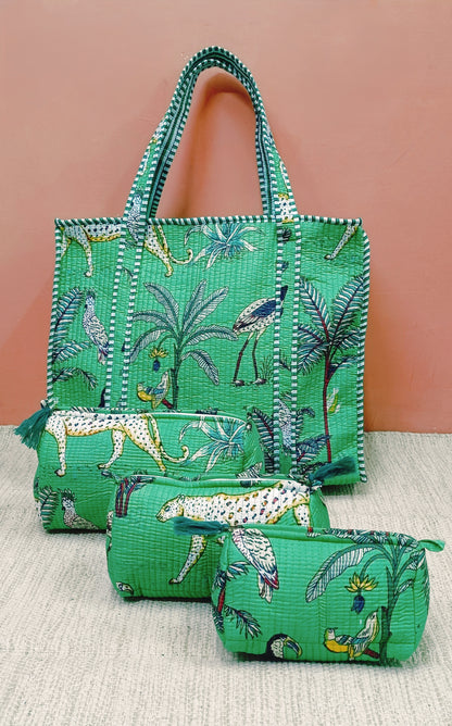 Cotton Tote Bag with Zip & Pouch Combo
