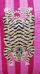 Handblock Printed Quilted Tote Bag without zip/button 17x18x 6 inches