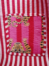 Handblock Printed Quilted Tote Bag without zip/button 17x18x 6 inches