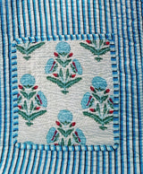 Handblock Printed Quilted Tote Bag without zip/button 17x18x 6 inches