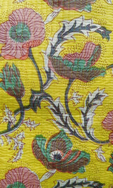 Handblock Printed Quilted Tote Bag without zip/button 17x18x 6 inches