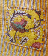 Handblock Printed Quilted Tote Bag without zip/button 17x18x 6 inches