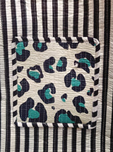 Handblock Printed Quilted Tote Bag without zip/button 17x18x 6 inches