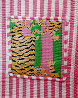 Handblock Printed Quilted Tote Bag without zip/button 17x18x 6 inches