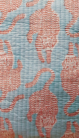 Handblock Printed Quilted Tote Bag without zip/button 17x18x 6 inches