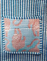 Handblock Printed Quilted Tote Bag without zip/button 17x18x 6 inches