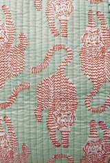 Handblock Printed Quilted Tote Bag without zip/button 17x18x 6 inches