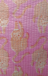 Handblock Printed Quilted Tote Bag without zip/button 17x18x 6 inches
