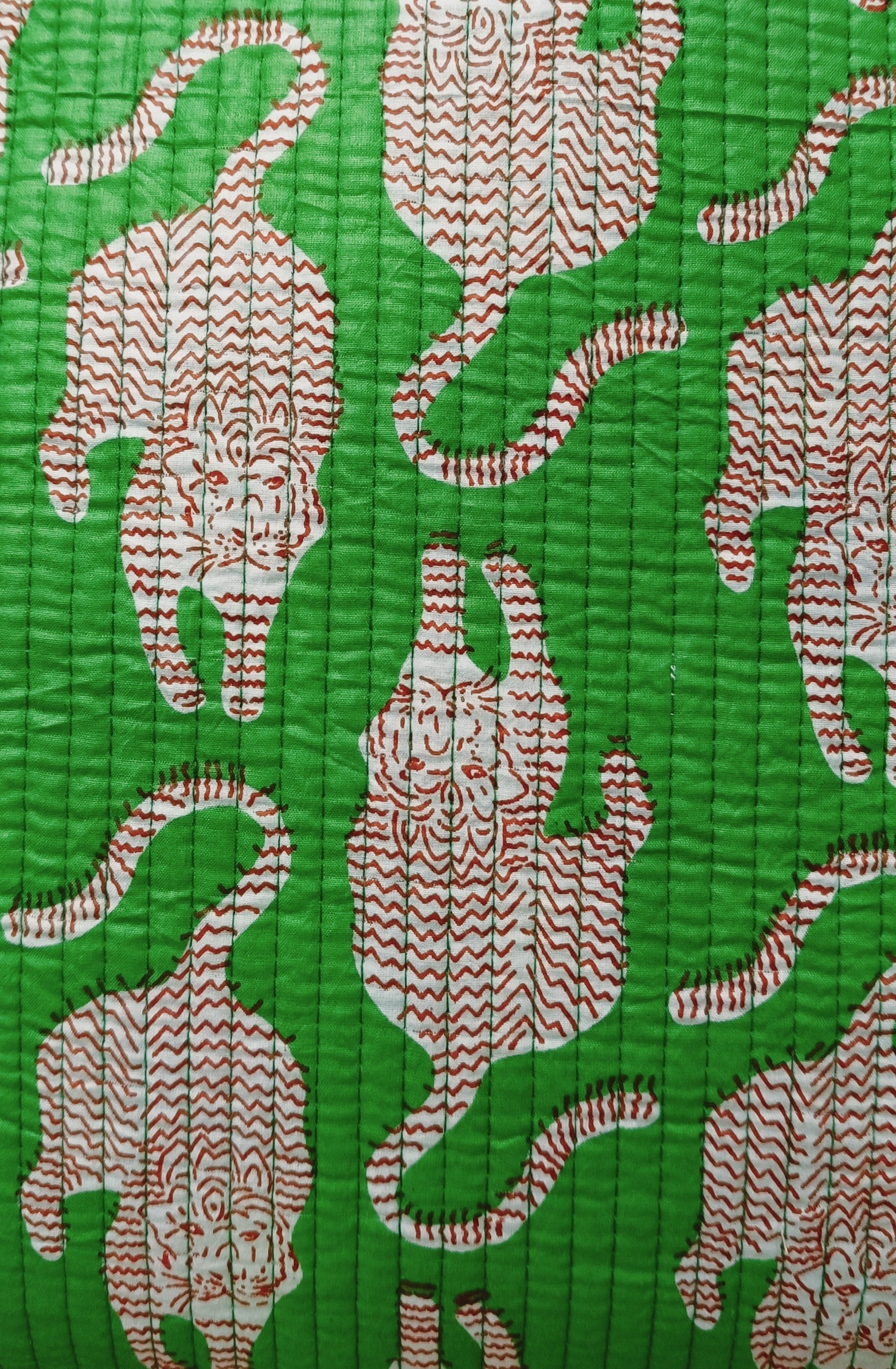 Handblock Printed Quilted Tote Bag without zip/button 17x18x 6 inches