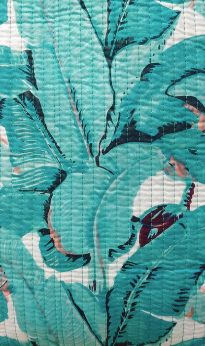 Handblock Printed Quilted Tote Bag without zip/button 17x18x 6 inches