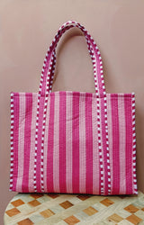 Handblock Printed Quilted Tote Bag without zip/button 17x18x 6 inches