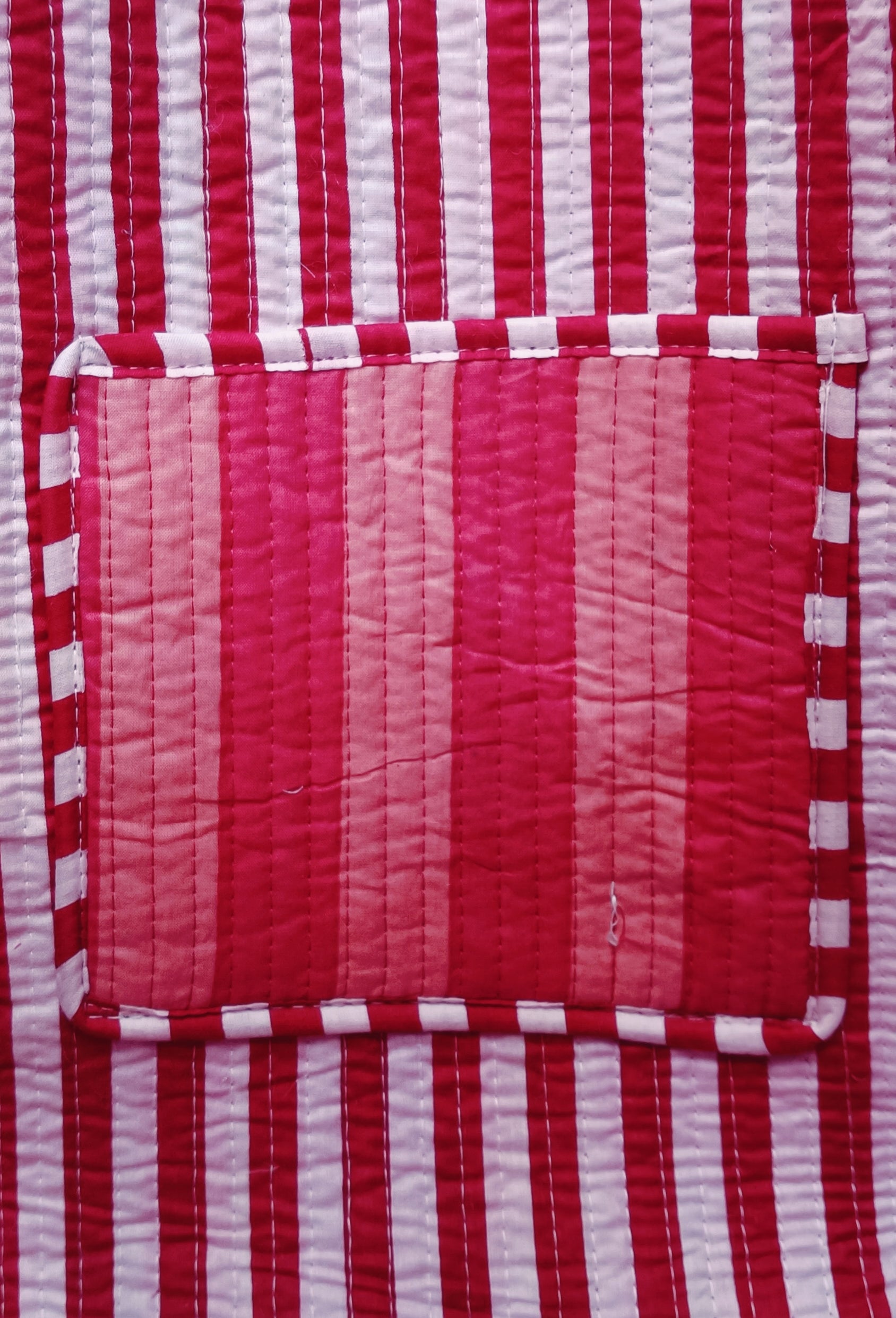 Handblock Printed Quilted Tote Bag without zip/button 17x18x 6 inches