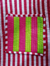 Handblock Printed Quilted Tote Bag without zip/button 17x18x 6 inches