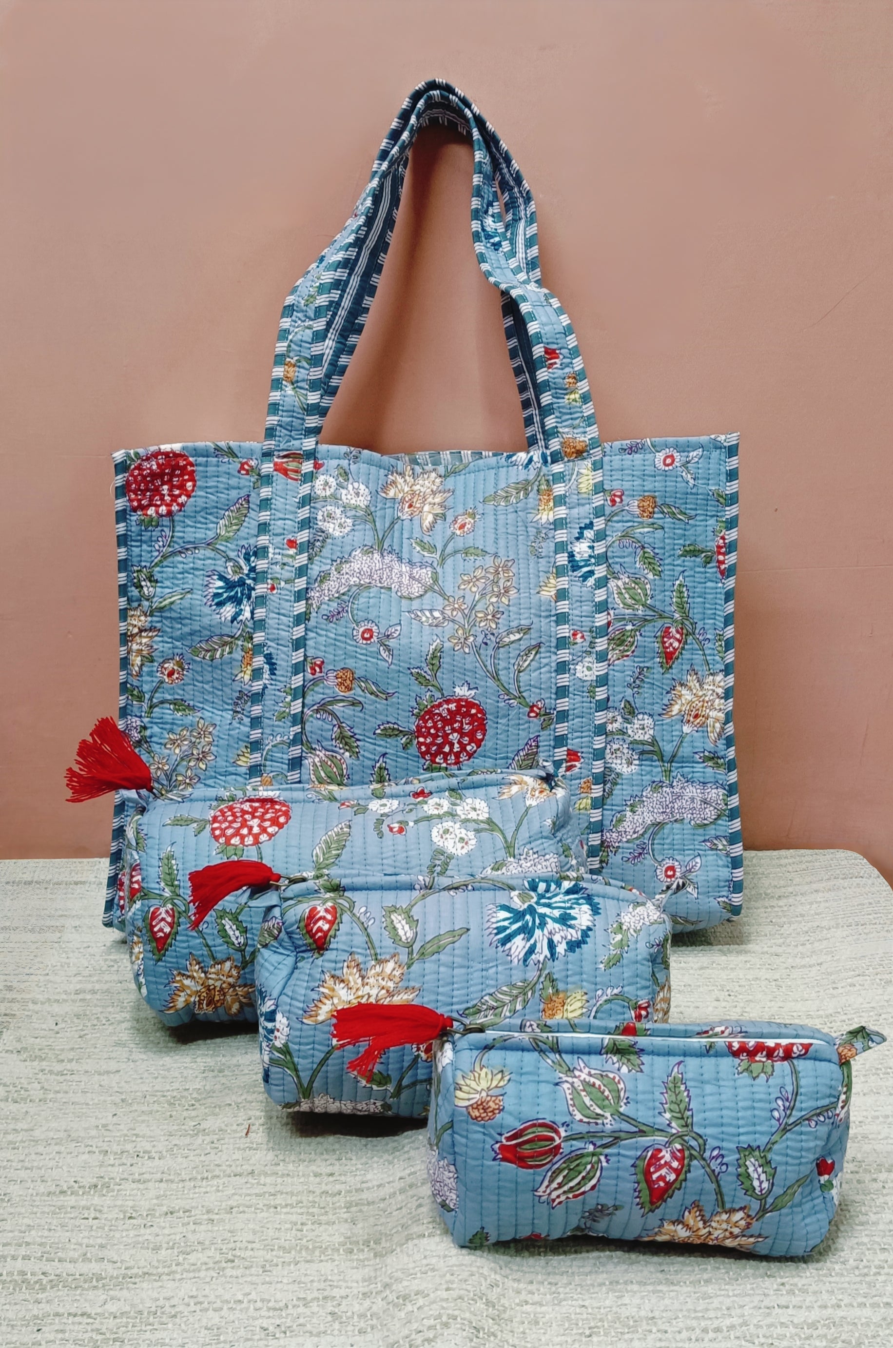 Tote Bag with set of 3 Pouches
