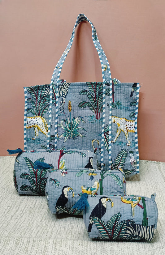 Tote Bag with set of 3 Pouches