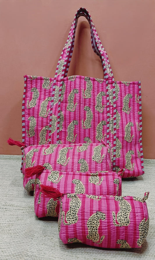 Tote Bag with set of 3 Pouches