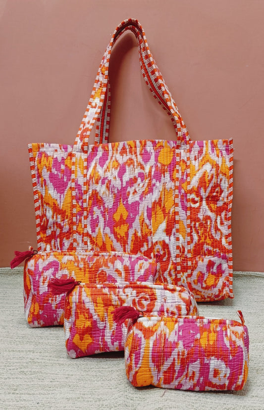 Tote Bag with set of 3 Pouches