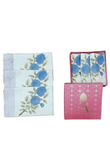 Gift Box with 6 hand block printed cotton table napkins
