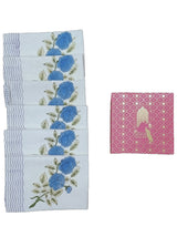 Gift Box with 6 hand block printed cotton table napkins