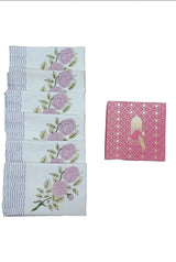 Gift Box with 6 hand block printed cotton table napkins
