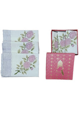 Gift Box with 6 hand block printed cotton table napkins