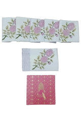 Gift Box with 6 hand block printed cotton table napkins