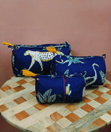 Set of 3 cosmetic bag/pouches with waterproof lining
