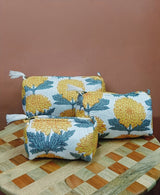 Set of 3 cosmetic bag/pouches with waterproof lining