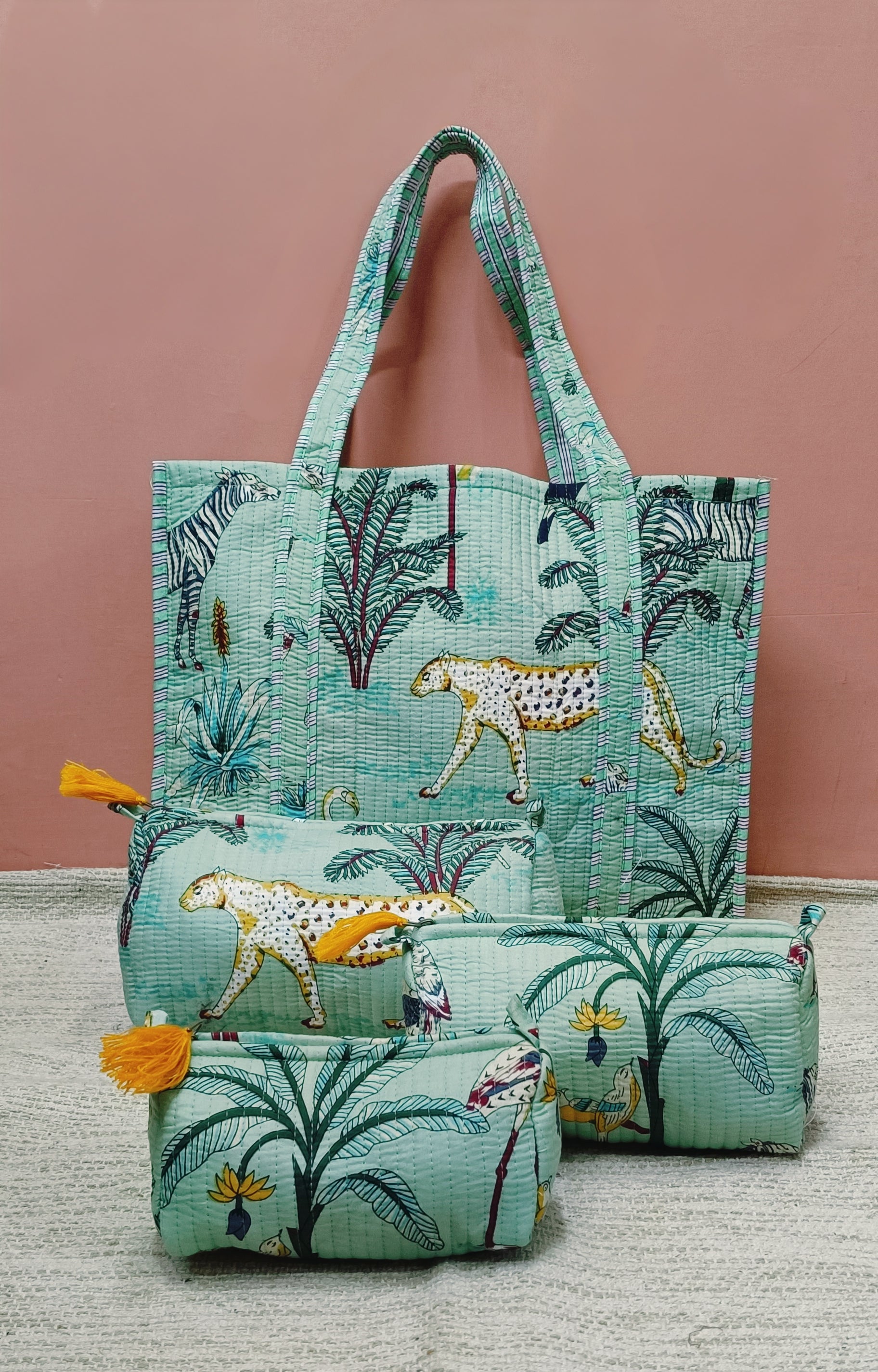 Tote Bag with set of 3 Pouches