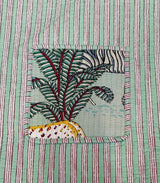 Handblock Printed Quilted Tote Bag without zip/button 17x18x 6 inches