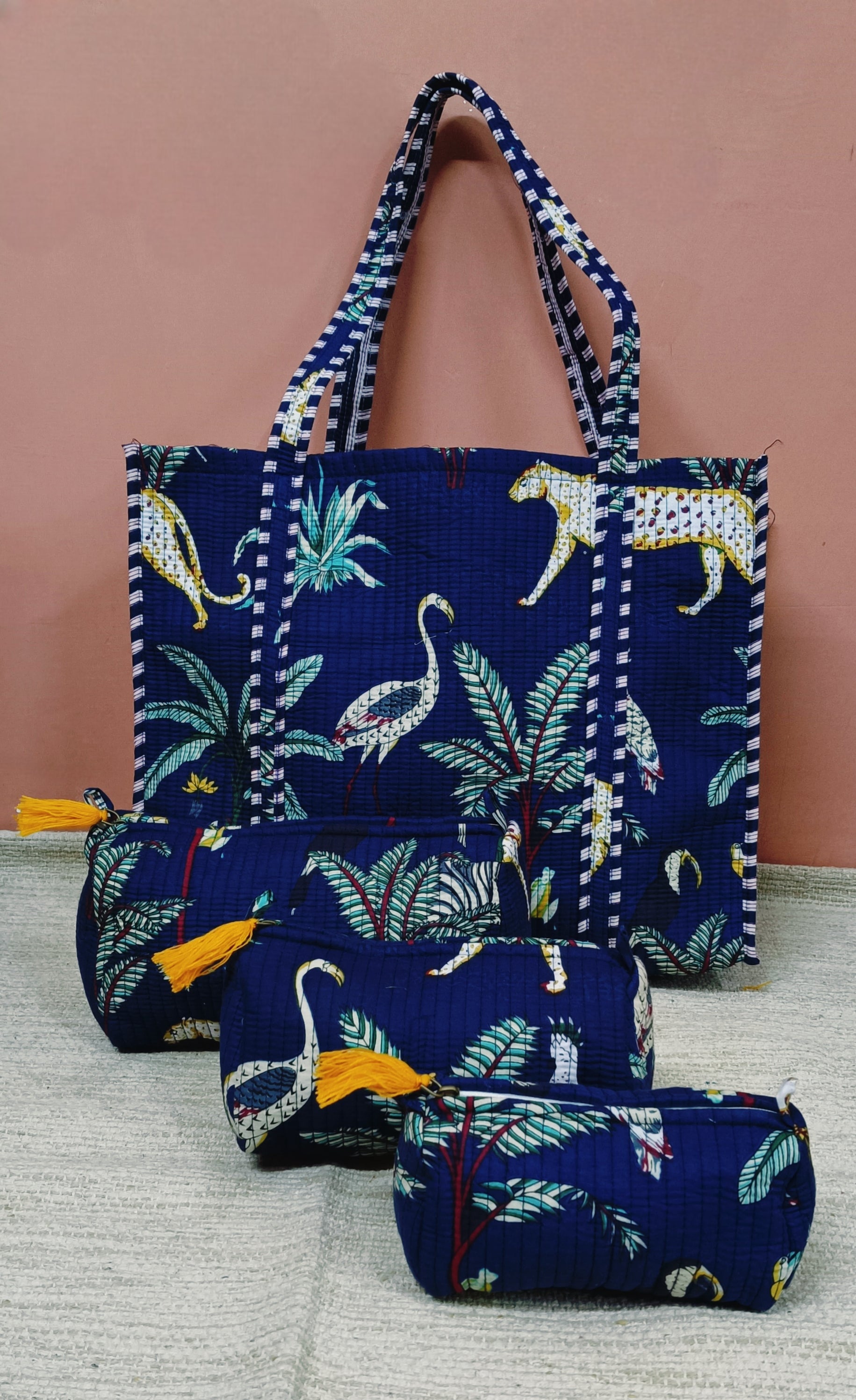 Tote Bag with set of 3 Pouches