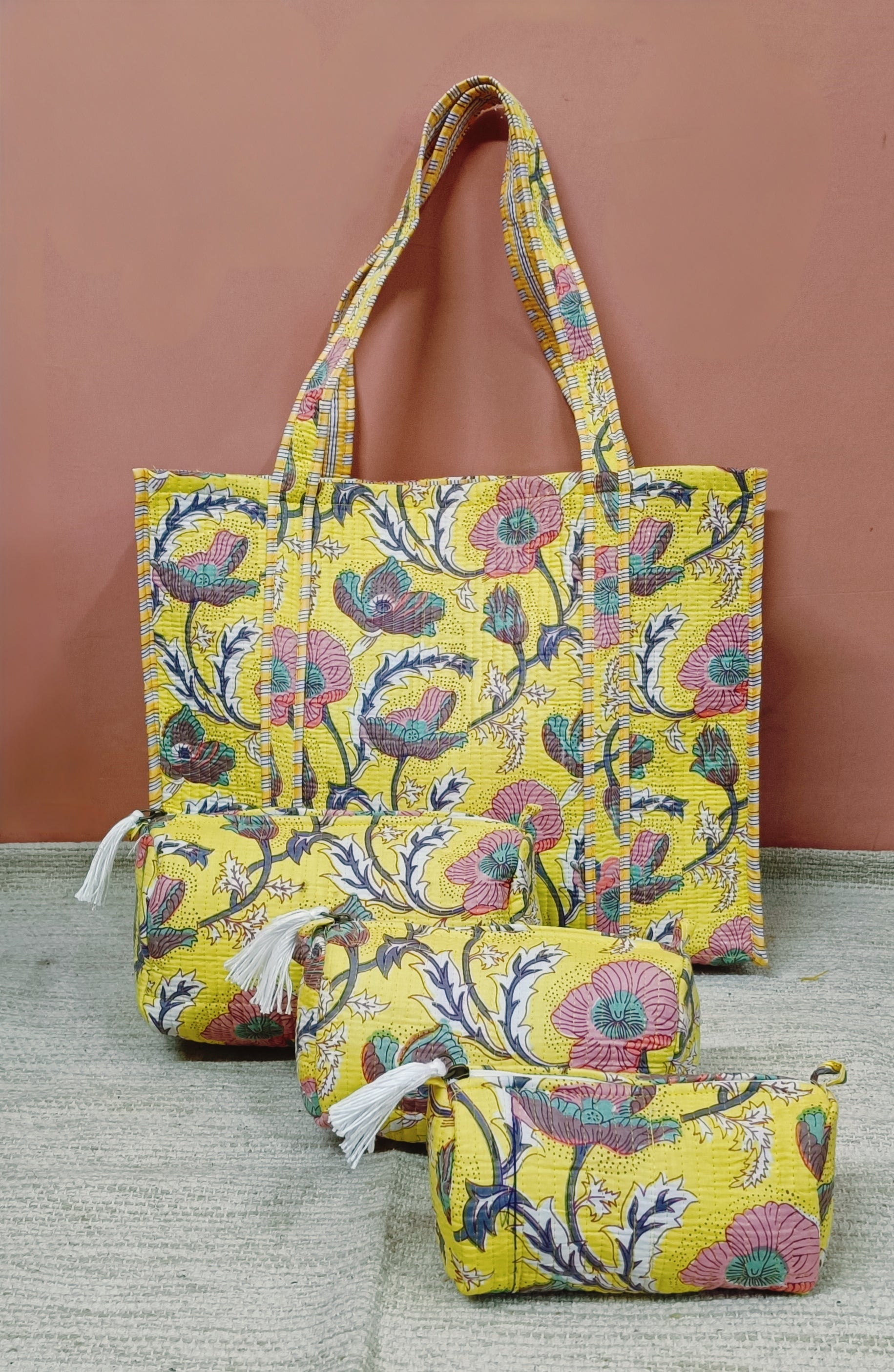 Tote Bag with set of 3 Pouches