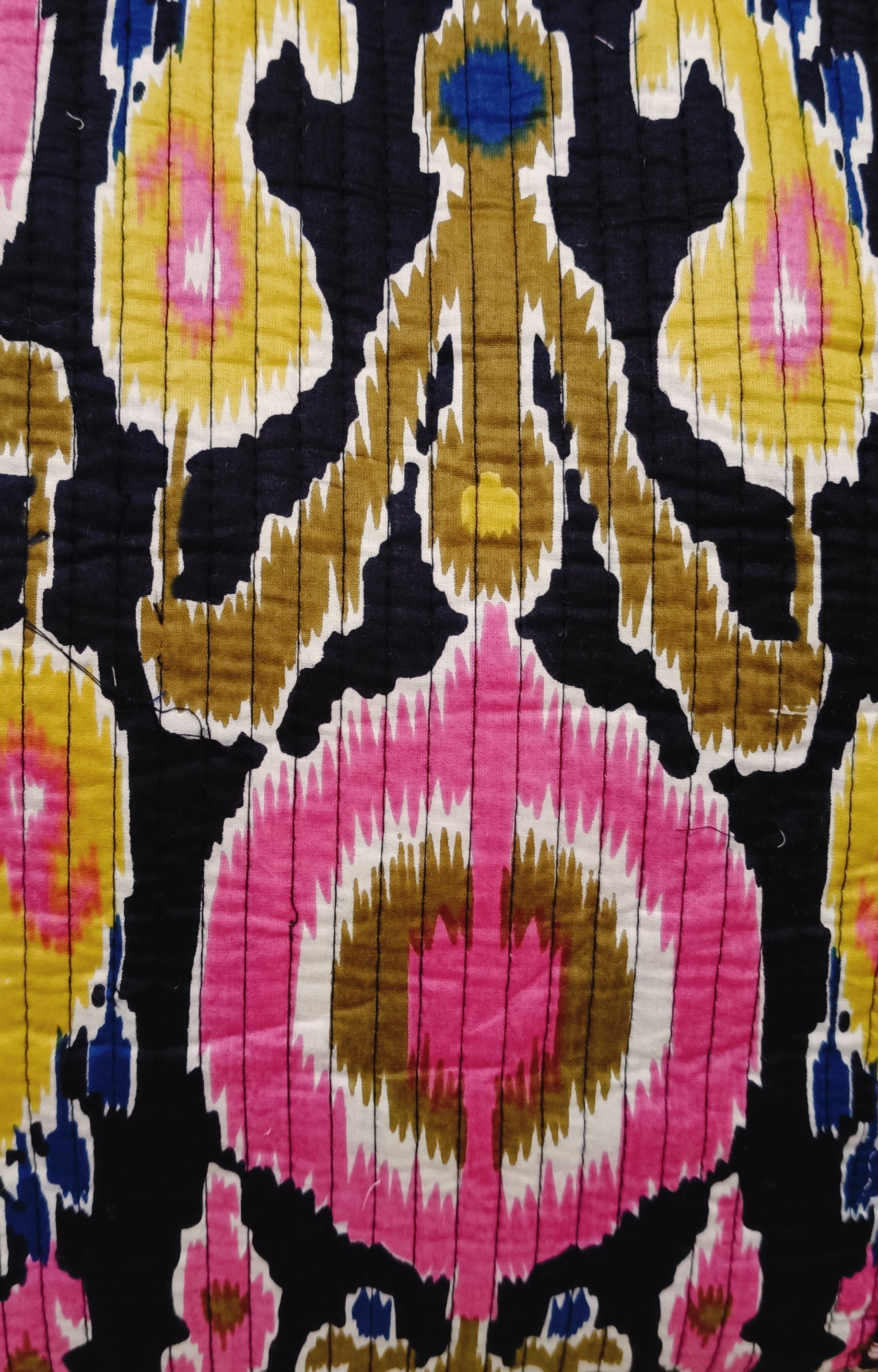 Handblock Printed Quilted Tote Bag without zip/button 17x18x 6 inches