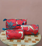 Set of 3 cosmetic bag/pouches with waterproof lining